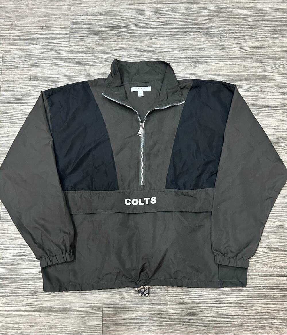 WEAR by Erin Andrews Indianapolis Colts Anorak Windbreaker Jacket Gray Black S